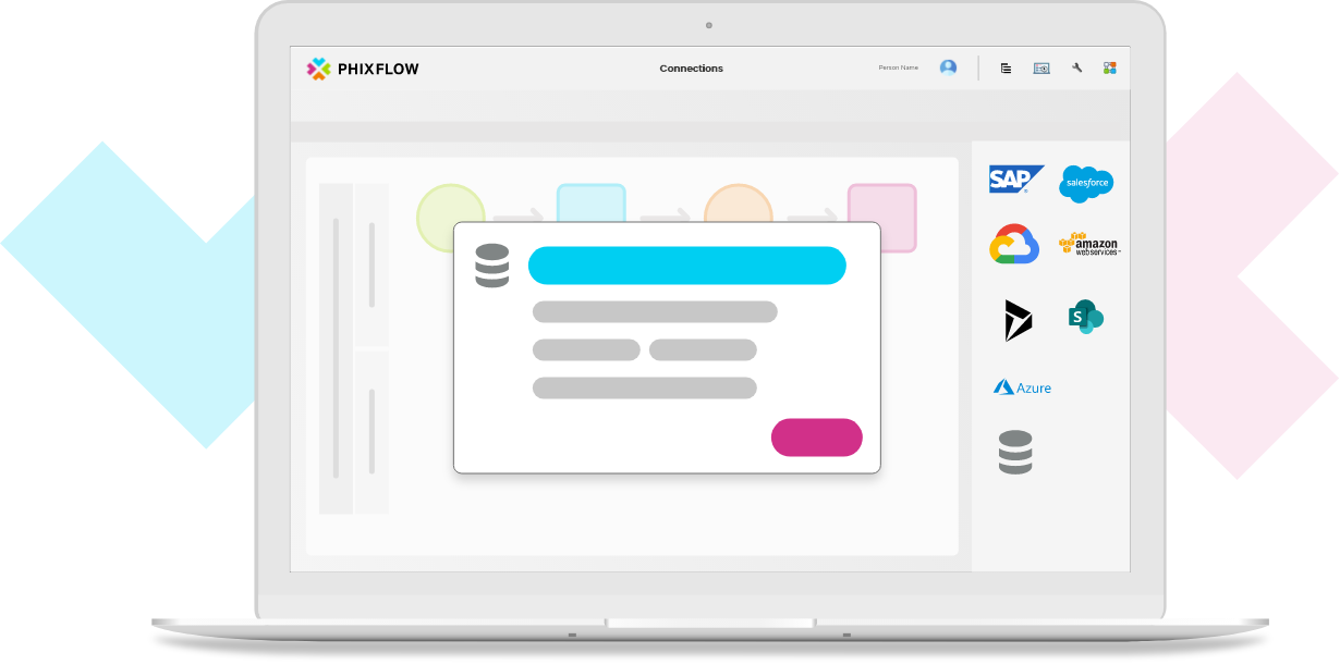 The PhixFlow Low-Code App Development Platform enables you to create reusable data integrations to your systems